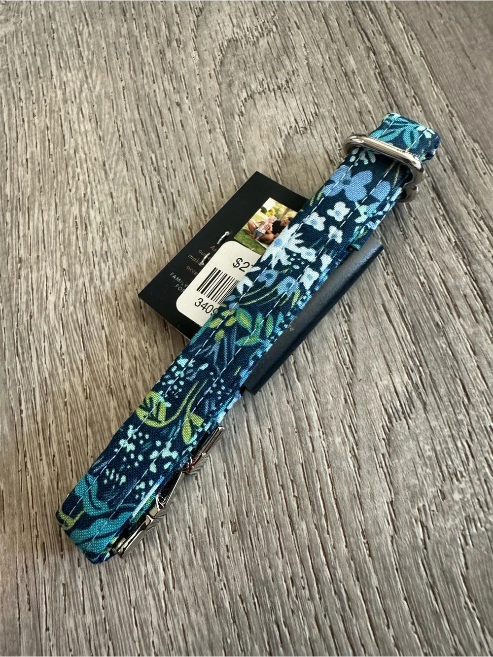 Blue Floral Adjustable Dog Collar